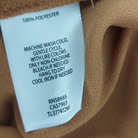 Leith High Waisted Wide Leg Elastic Waist Side Zipper Pants Size S Tan - Picture 7 of 7